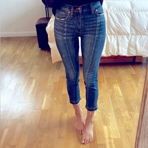 Madewell Blue Denim High-Rise Slim BoyJean Seamed Piping Size 23